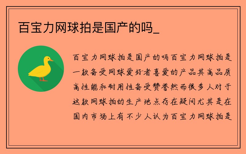 百宝力网球拍是国产的吗_