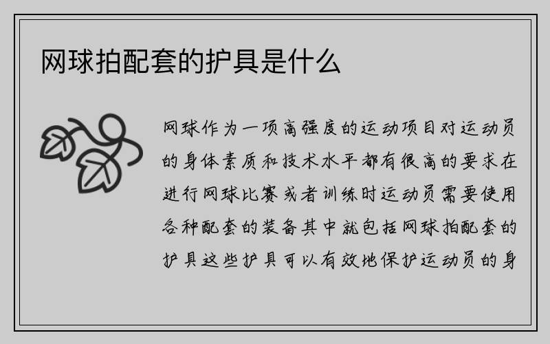 网球拍配套的护具是什么