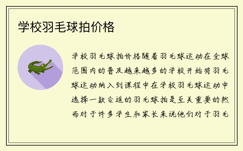 学校羽毛球拍价格