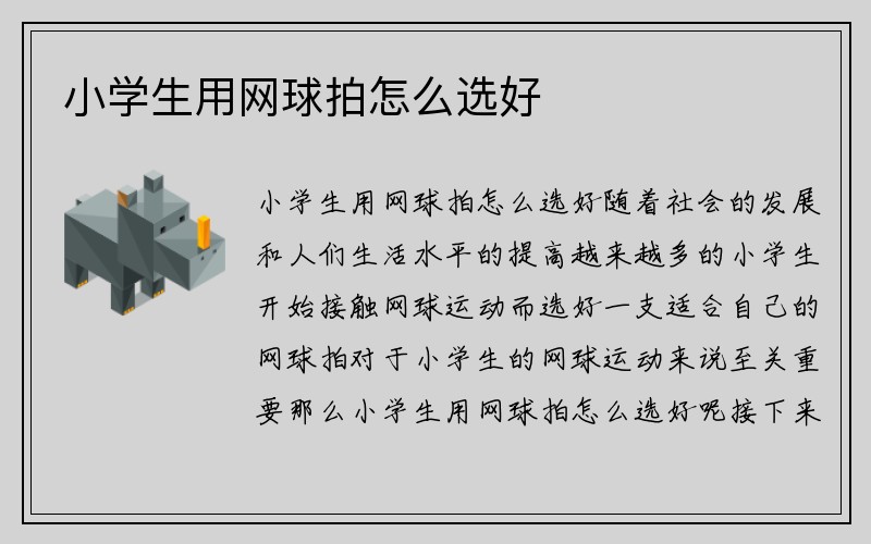 小学生用网球拍怎么选好