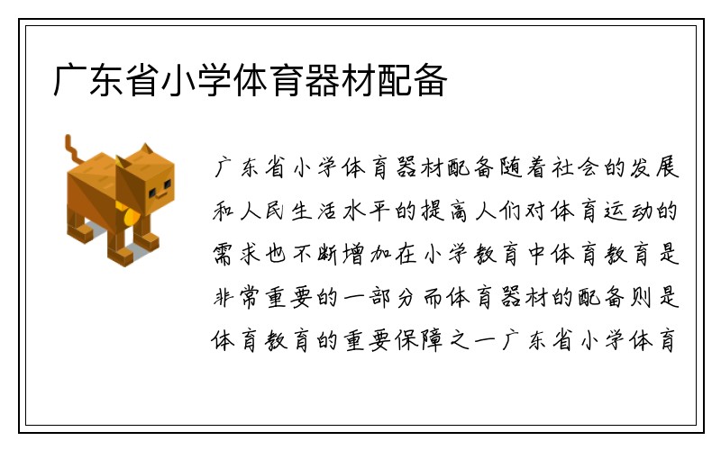 广东省小学体育器材配备